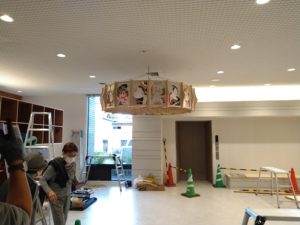 桐製組子シーリングオブジェ