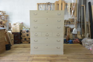 桐箪笥の復元、変形五ノ三