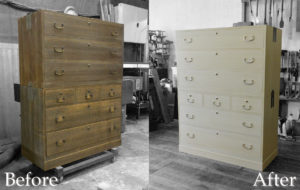 桐箪笥の復元、変形五ノ三