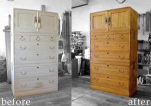 総桐三つ重ね二竿を塗装のみアレンジ